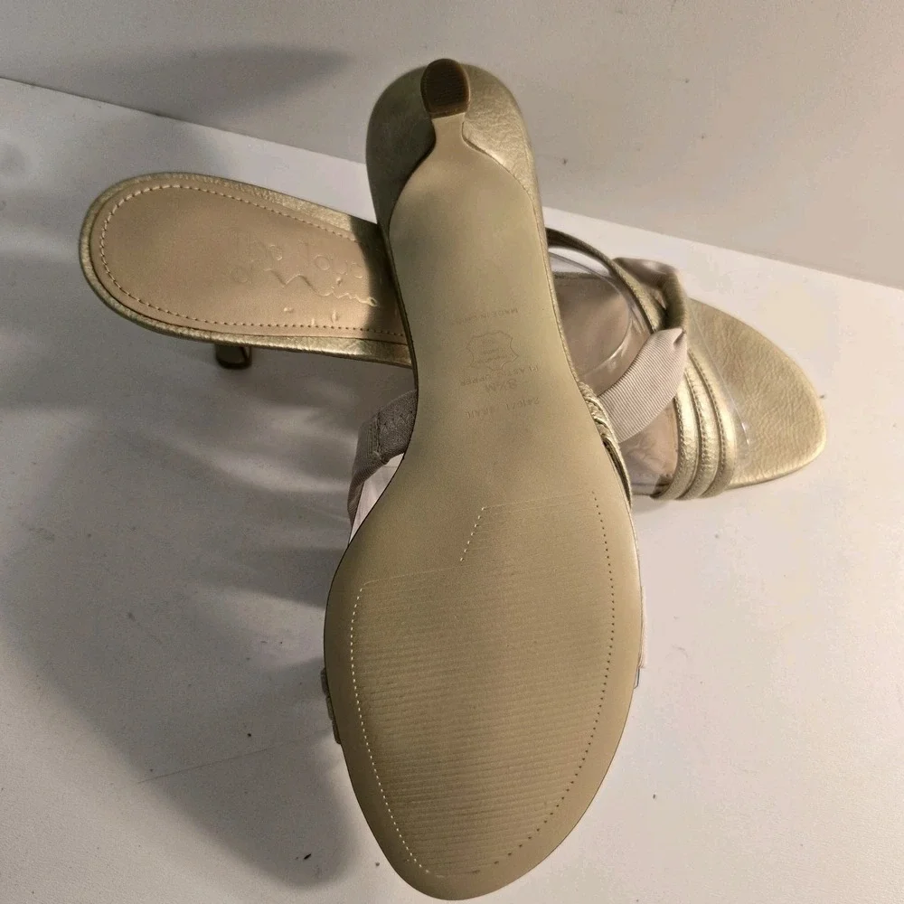 Touch Of Nina Size 8.5 Gold Grail Formal Strappy Stiletto Heel in‎ Box EUC